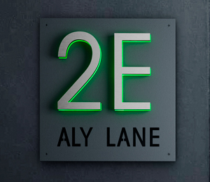 Floating Clear Horizontal LED Sign And Doorbell